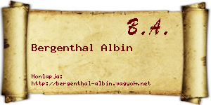Bergenthal Albin névjegykártya